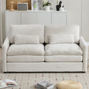 Cozy Upholstered Plush Cushion Loveseat Sofa For Living Room