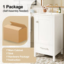 Bathroom Vanity With Ceramic Sink, Soft Close Drawers, Door Organizer, Divider Drawer, Adjustable Foot Pads