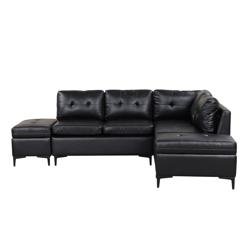 L-Shaped Corner Sofa Sectional Sofa Couch With Movable Storage Ottomans For Living Room