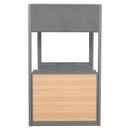 Twin Size Teddy FleeceLoft Bed Wood Bed, Gray