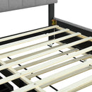 Upholstered Platform Bed With Storage Headboard, Trundle & 2 Drawers And A Set Of Sockets & USB Ports