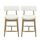 Mid Century Modern Counter Stools, Fabric Upholstered Chairs