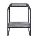 Raziela - 21" End Table - Concrete Gray & Black