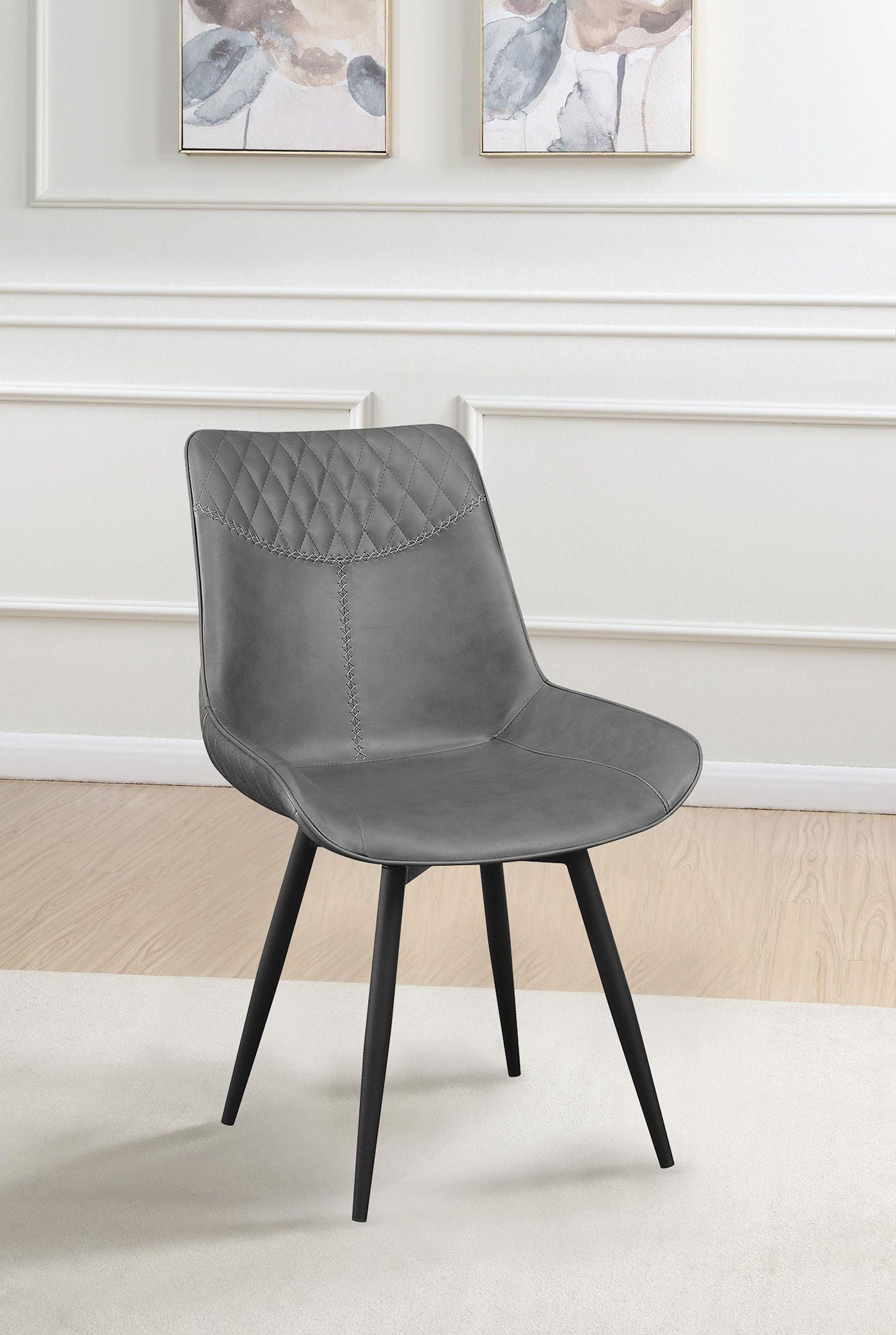 Brassie Upholstered Swivel Dining Side Chair Grey (Set of 2) - Atlantic Fine Furniture Melbourne FL