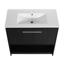 Modern Bathroom Vanity With Ceramic Sink, Freestanding Cabinet, Soft Closing Doors