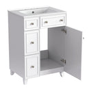 Transitional Style Bathroom Vanity Cabinet With Ceramic Sink