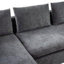 Modern L Shaped Sectional Sofa With Chenille Upholstery And Wooden Storage