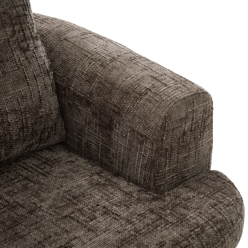 Modern Swivel Barrel Chair With Dual-Layer Cushion