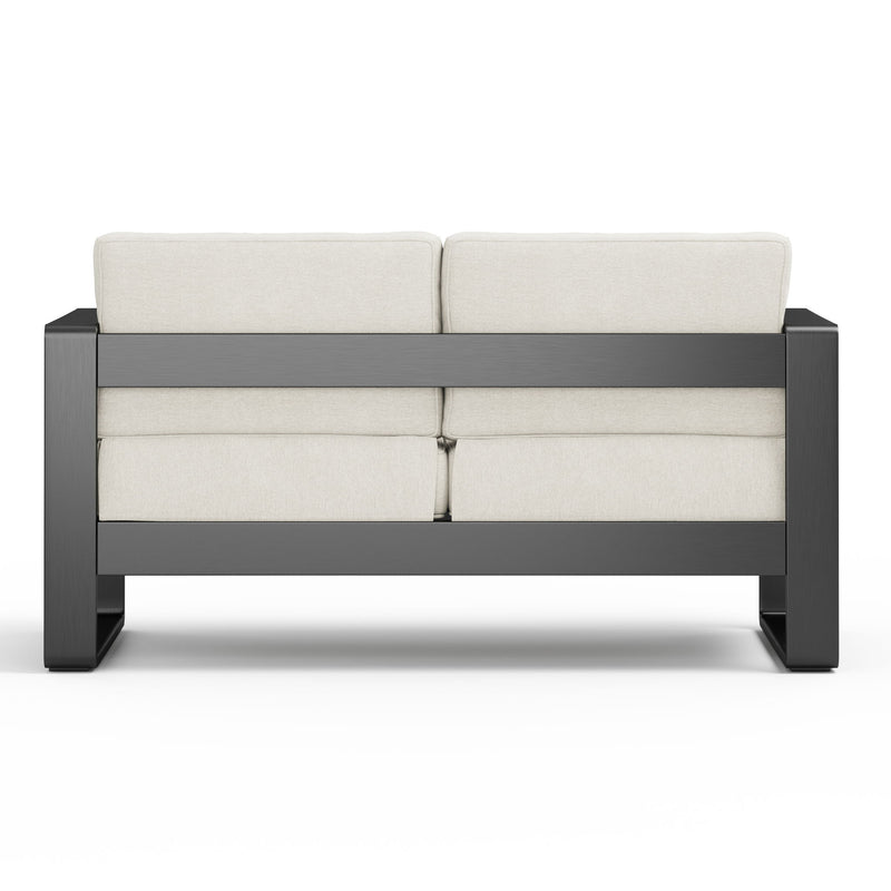 Maya Bay - Outdoor Patio Aluminum 4 Piece Chat Set With Cushion - Beige / Black