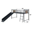 Cordelia - Twin Loft Bed - Antique Oak, Sandy Black & Dark Bronze Hand-Brushed Finish - 49" - Atlantic Fine Furniture Inc