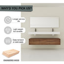 Contemporary Wall Mounted Bathroom Vanity With Dual Resin Sink And Soft Close Drawer