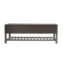 Regent - Storage Bench With Metal Rack - Brown Multi