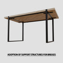 Modern Industrial Dining Table 59" Rectangular Light Wood With Metal Legs For 4 - 6 People - Natural Wood
