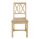 Topmax - 5 Piece Rustic Extendable Dining Table Set Round Trestle Table And 4 Cross Back Dining Chairs For Kitchen, Dining Room