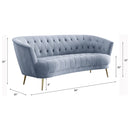 Bayram - Sofa - Light Gray Velvet - Atlantic Fine Furniture Inc