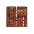 Acacia Wood Interlocking Deck Tiles Checker Pattern For Outdoor Flooring