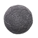 Malibu - Modern Knitted Wool Round Pouf With Handcrafted Design - Charcoal