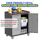Sturdy Metal Tool Storage Cabinet With Wheels Durable Garage, Office & Home Organizer Steel