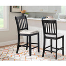 Transitional Rubberwood Dining Room Chairs (Set of 2) With Slatted Back - Black
