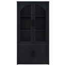 Riva - 4-Door Tall Accent Display Cabinet LED Lighting - Black