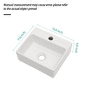 Ceramic Rectangle Wall Mount Bathroom Sink With Single Faucet Hole