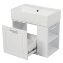 Modern Wall Mounted Bathroom Vanity With Sink, Soft Close Drawer, Adjustable Shelf, Toilet Paper Holder