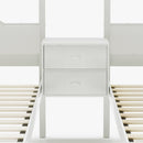 Full Over Twin & Twin Bunk Bed Metal Triple Bed With Nightstand and Guardrails. White, 96.9'' L x 76'' W x 69'' H