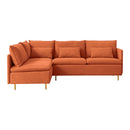 Modular L-shaped Corner sofa ,Left Hand Facing Sectional Couch,Orange Cotton Linen-90.9''