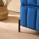 Wide Upholstered Velvet Storage Soft Bench Ottoman With Metal Legs