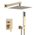 12" Ceiling Mount Shower System With Rain Mixer And Handheld Shower