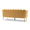 Modern Glam 3 Seater Sofa With Velvet Texture