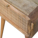Mini Woven Nightstand - Oak