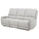 Sylmar - Chenille Upholstered Power Reclining Sofa - Dove Gray