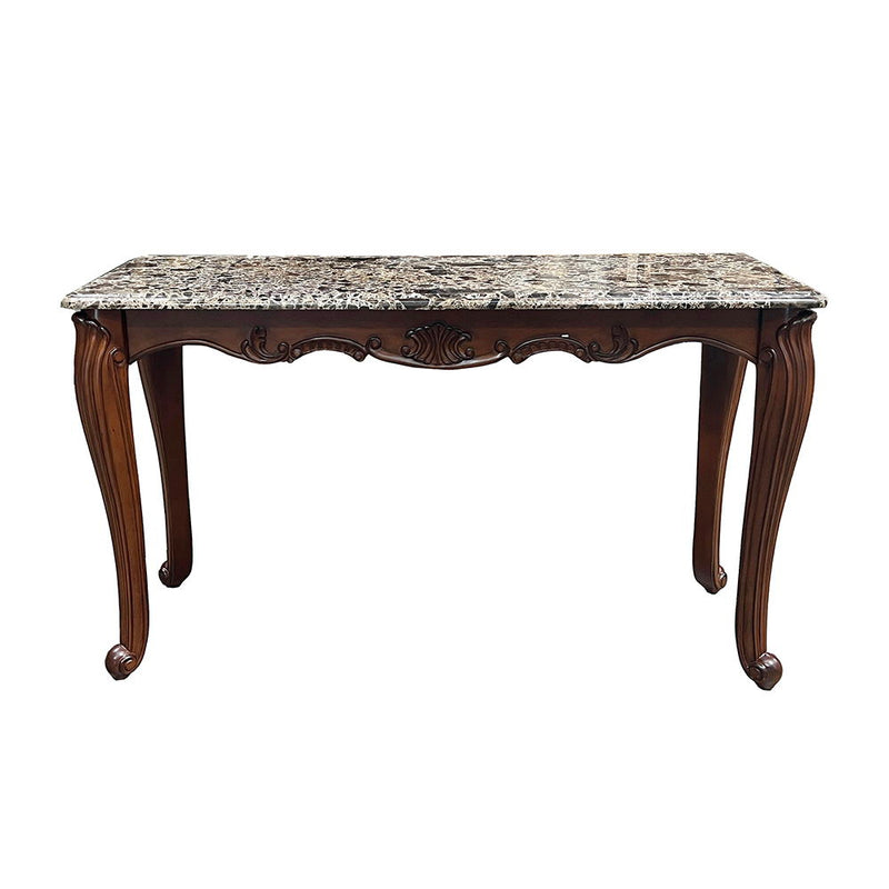 Nayla - Sofa Table - Natural Marble Top & Cherry