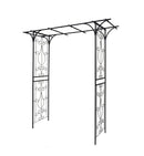 Metal Garden Arch Climbing Plants Support Rose Arch Outdoor - Black