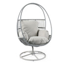 Reno - Outdoor Wicker Swivel Lounge Chair - Light Gray
