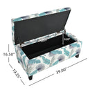 Charming Floral Storage Ottoman With Upholstered Fabric