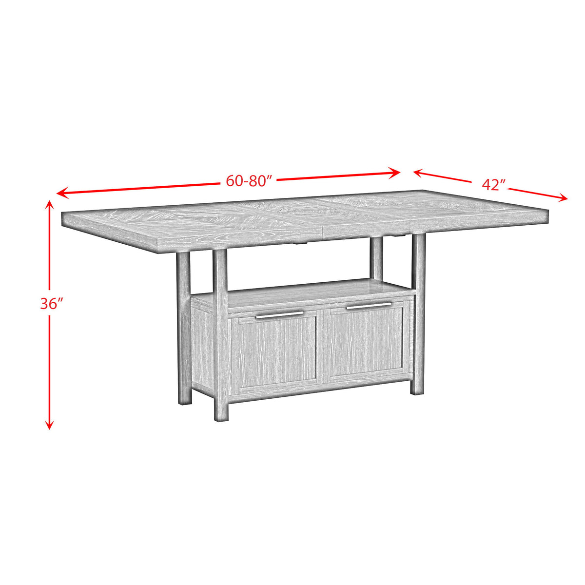 Transcend Counter Table With Leaf in Charcoal by Elements International, view 8