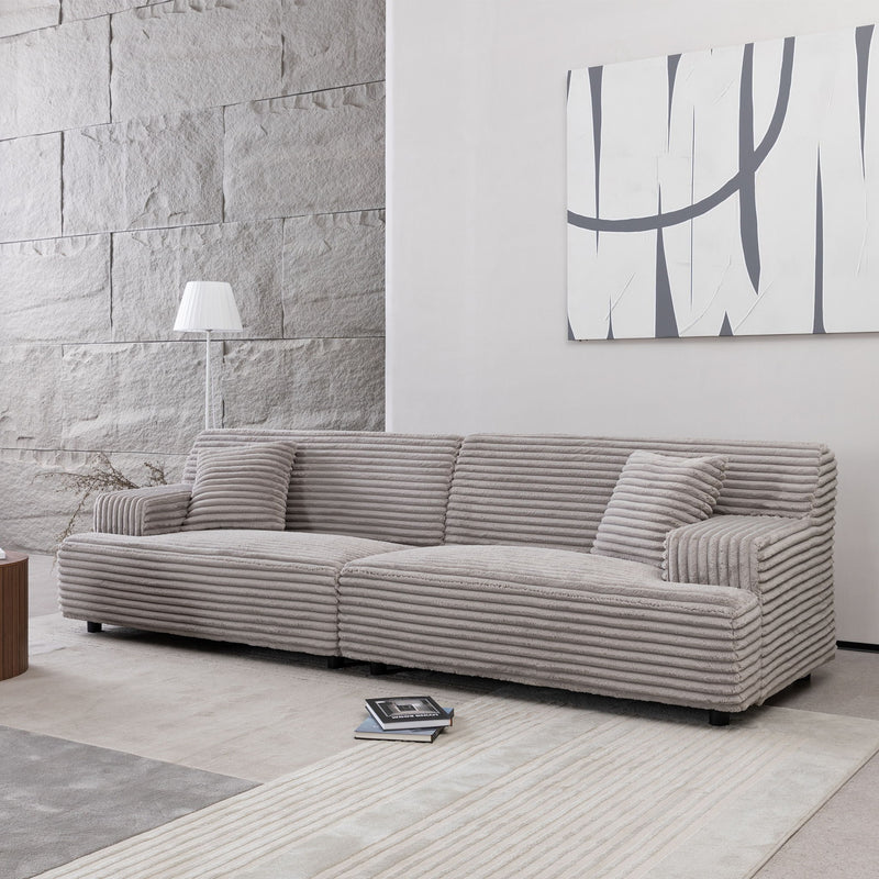 Modern Comfortable Cloud Sofa, Soft Plush Corduroy With Square Armrests