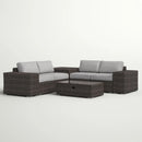 Modern Patio Rattan Sectional Set With Cushions