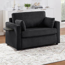 Sleeper Sofa With Foldable Mattress, USB Ports, Side Table & Storage Pocket