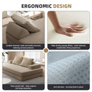 Multifunctional Convertible Sofa Bed With 2 Tumbler Backrests And 2 Pillows, Deep Seat Couch