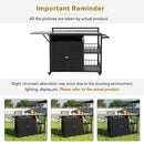 Outdoor Kitchen Island With Storage, Cooking Station, Grill Cart, Foldable Tabletop, And Bottle Opener - Dark Brown
