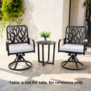 Outdoor Patio Swivel Rocker With Outdoor Grade Sunbrella Cushions, Branch Like Backrest (Set of 2) - Bourbon Brown