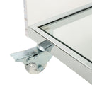 Elegant Acrylic Bar Cart With Tempered Glass Shelves And Rattan Metal Frame - Clear