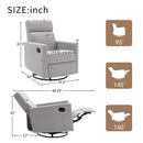 Modern Upholstered Rocker Nursery Chair Plush Seating Glider Swivel Recliner Chair