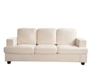 Modern Sofa, Comfortable 3 Seater Couch With Deep Seating, Loose Back Cushions, Wide Arms