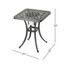 Outdoor Cast Aluminum Bistro Table With Ice Bucket - Black Copper