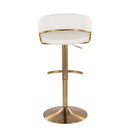 Jie - Contemporary Adjustable Barstool With Swivel With Rounded T Footrest (Set of 2)