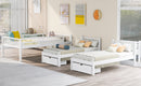 Full Over Twin & Twin Bunk Bed, Wood Triple Bunk Bed with Drawers and Guardrails, White (OLD SKU: LP000143AAK)